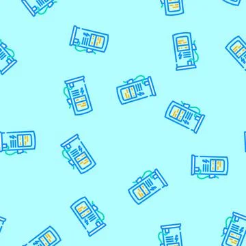 Charging station energy vector seamless pattern Stock Illustration