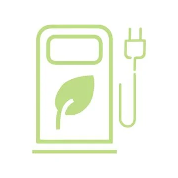 Charging station flat icon. Round colorful button, circular vector sign with  Stock Illustration