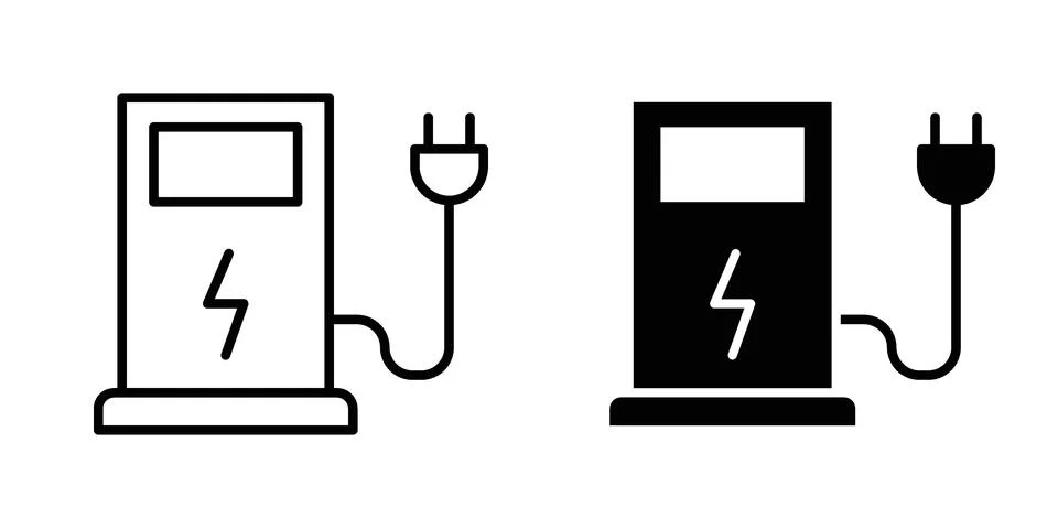 Charging station icon for design projects and web UI Stock Illustration