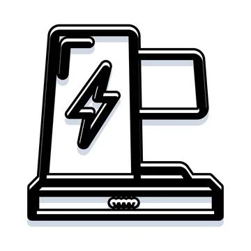 Charging station icon representing power and energy Stock Illustration