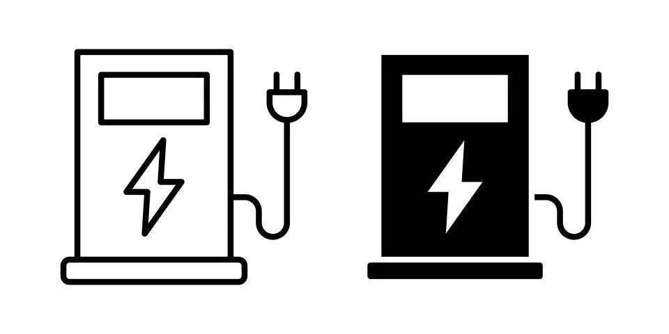 Charging station icon vector symbol graphics Stock Illustration