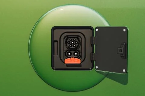 Charging station socket outlet closeup, 3D rendering Stock Illustration