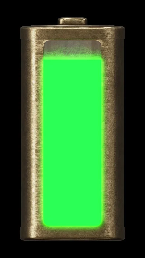 Charging steampunk style aged brass battery rendered in UHD Stock Footage 273813249