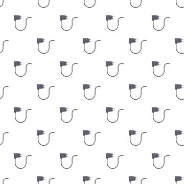 Charging technology seamless pattern with power adaptors イラスト素材