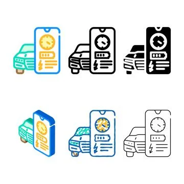 Charging time electric color forms icon vector Illustrazione stock