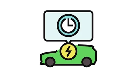 Charging time electric color icon animation Stock Footage 326105641