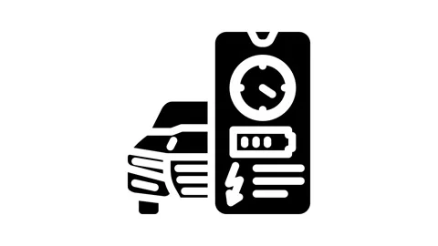 Charging time electric glyph icon animation Stock Footage 326743069