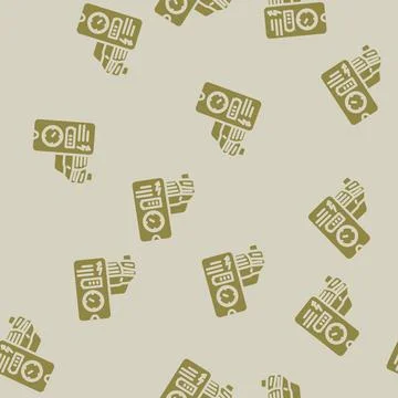 Charging time electric glyph vector seamless pattern Illustrazione stock