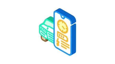 Charging time electric isometric icon animation Stock Footage 327290230