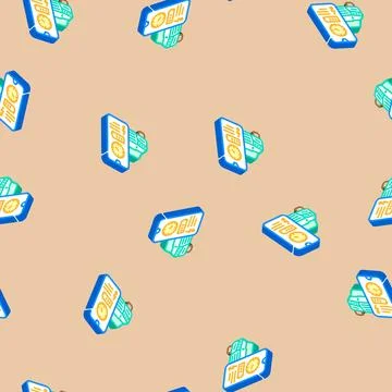 Charging time electric isometric icon seamless pattern Illustrazione stock