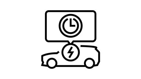Charging time electric line icon animation Stock Footage 326131686