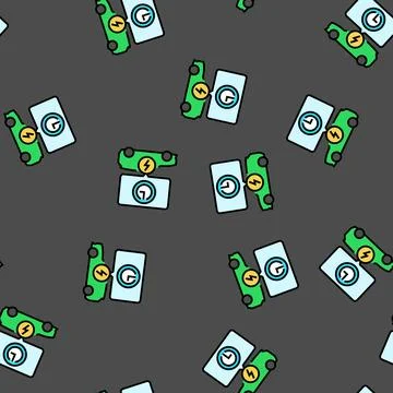 Charging time electric vector seamless pattern Stock Illustration
