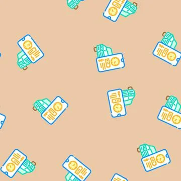 Charging time electric vector seamless pattern Stock Illustration