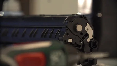 Charging the toner printer Stock Footage 77654203