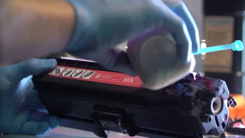Charging the toner printer Stock Footage 77666887