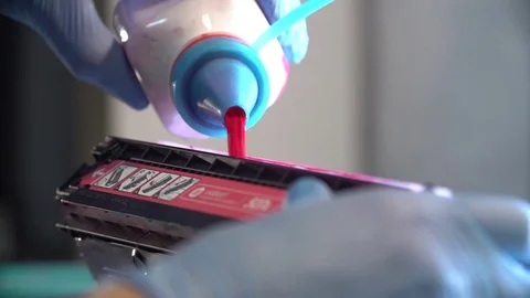 Charging the toner printer Stock Footage 77674013