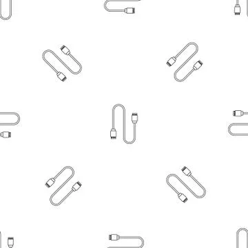 Charging vape cable pattern seamless vector 스톡 일러스트