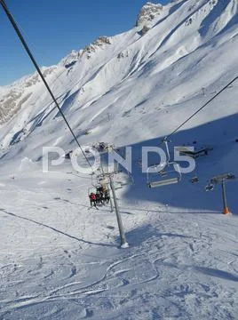 Chari Lift In Winter At Ski Resort