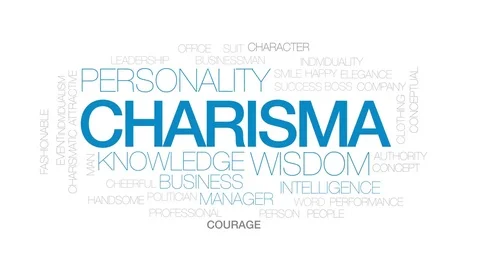Charisma animated word cloud, text design animation. Kinetic typography. Stock Footage 78763796
