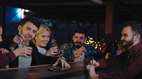 Charismatic group of diverse good looking people friends meeting together on the Stock Footage 124468880