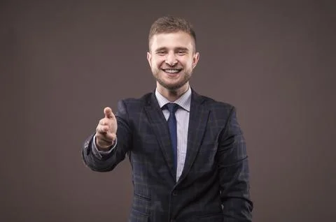 Charismatic man aiming the camera Stock Photos