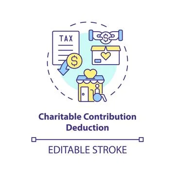 Charitable contribution deduction multi color concept icon Stock Illustration