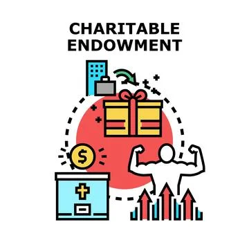 Charitable endowment managing donations for community strength Stock Illustration