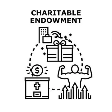 Charitable endowment managing donations for community strength Stock Illustration