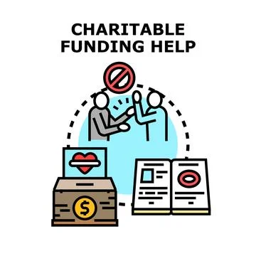 Charitable funding help and donation illustration concept Stock Illustration