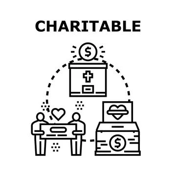 Charitable giving and donation concept for social help Stock Illustration