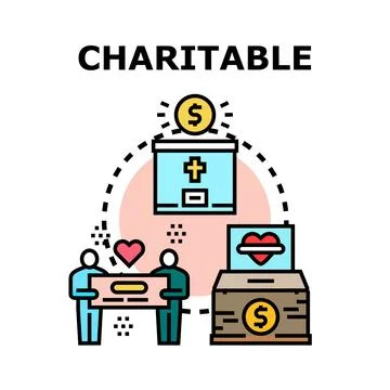 Charitable giving and donation concept for social help Stock Illustration