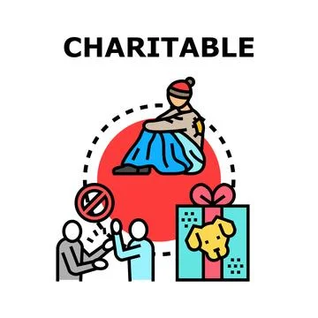 Charitable giving and helping needy people concept Stock Illustration