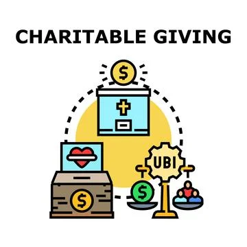 Charitable giving and universal basic income concepts Stock Illustration