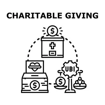 Charitable giving and universal basic income concepts Stock Illustration
