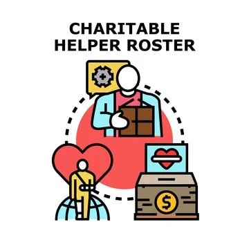 Charitable helping volunteer and donation concept Illustration