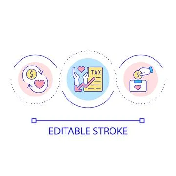 Charitable money contribution loop concept icon Stock Illustration