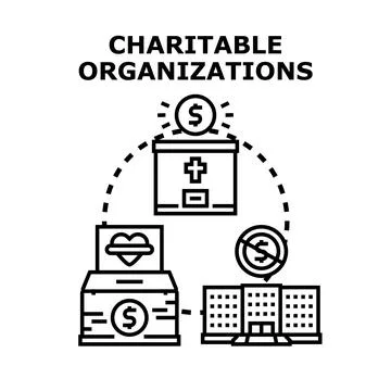 Charitable organizations supporting community by raising funds Stock Illustration