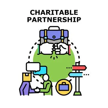 Charitable partnership concept illustrating cooperation and collaboration Stock Illustration