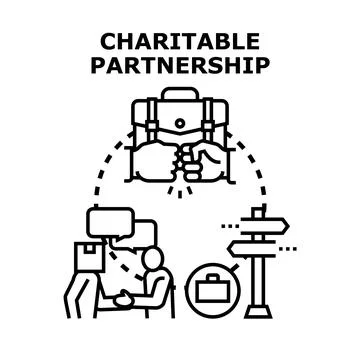 Charitable partnership concept illustrating cooperation and collaboration Stock Illustration
