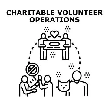 Charitable volunteer operations donating for social activity Stock Illustration