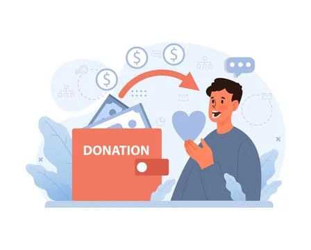 Charity and charitable foundation. Help for people in need. Humanitarian Stock Illustration