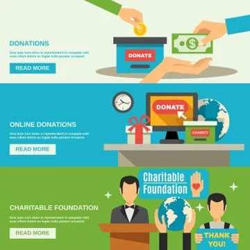 Charity Banners Set Stockillustratie