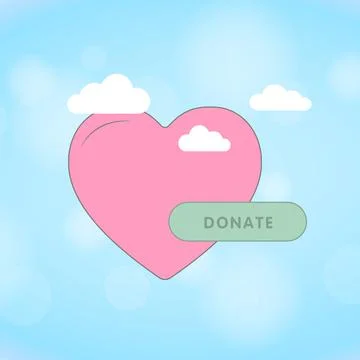 Charity donation and affection support concept illustration with pink heart Stock Illustration