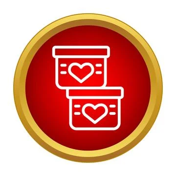 Charity donation boxes vector icon on red background イラスト素材
