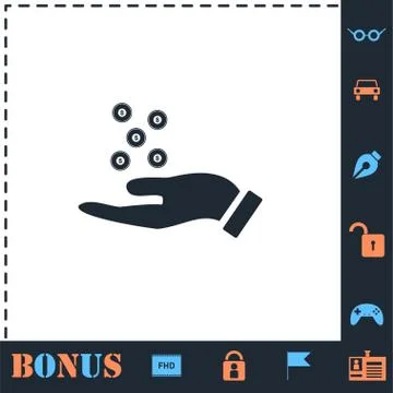 Charity icon flat Stock Illustration