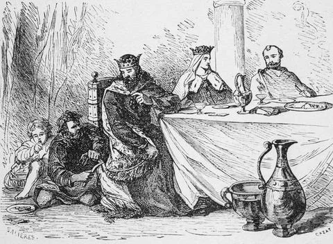 ,charity of king robert 960 ,edition lahure 1881 Ilustración de archivo