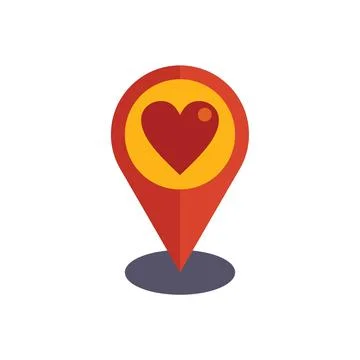 Charity location icon flat vector. Donate help Illustrazione stock