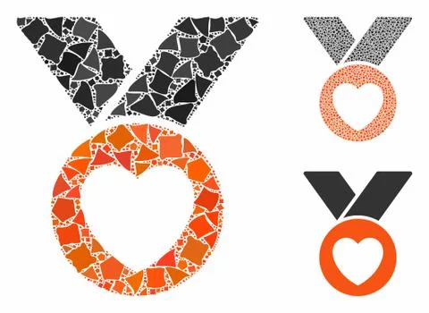 Charity medal Composition Icon of Bumpy Pieces Stock Illustration