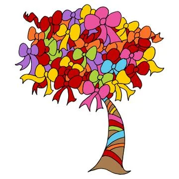 Charity ribbon tree Stock Illustration