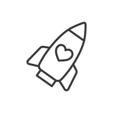 Charity rocket icon in line design. Charity, rocket, donation, help, launch Stock Illustration